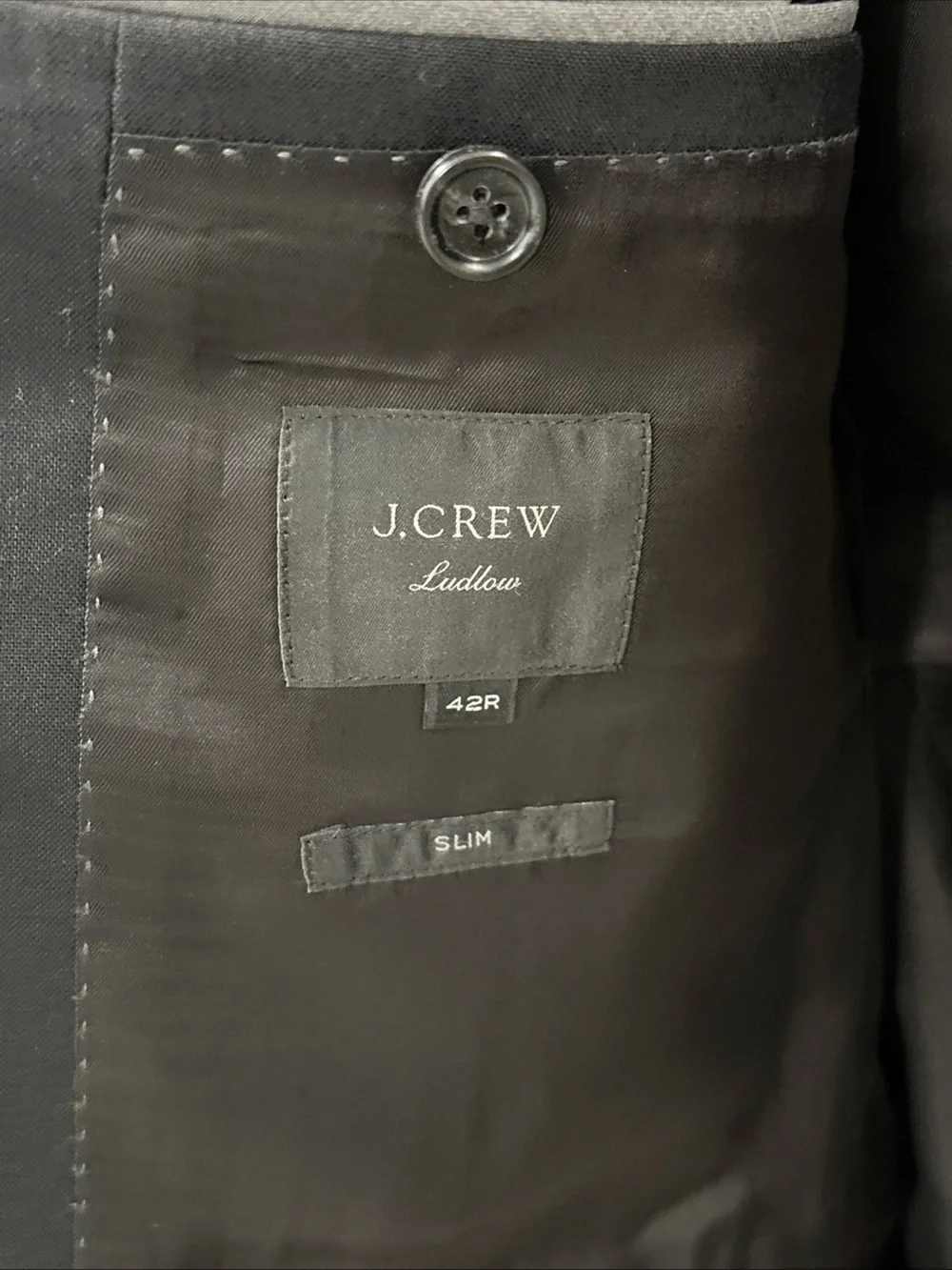 J.Crew Men’s Ludlow Slim Fit 2 Button Blazer Loro Piana Superfine Wool 42R Black